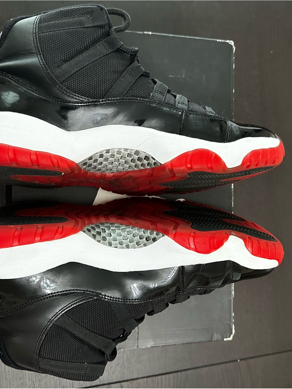 Jordan Retro Black / Red High-Top Basketball Sneakers - Picture 8 of 11